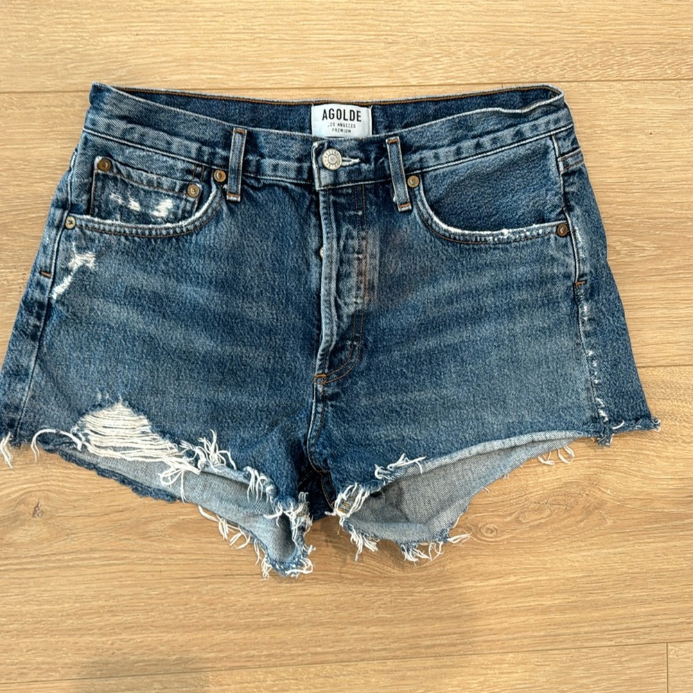 Agolde Parker Jean shorts size 27. Darker wash